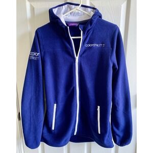 Color Street Women's Fleece Zip-Up Jacket Hoodie – Blue – Size M